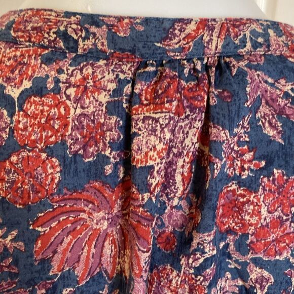 Chaps Long Sleeve Pull On Relaxed Floral Blouse Casual - Picture 4 of 9